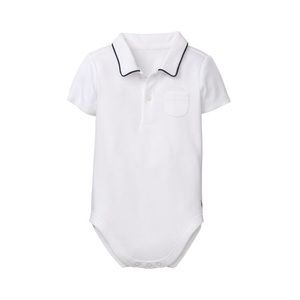 Janie and Jack Polo Bodysuit White and Navy Baby